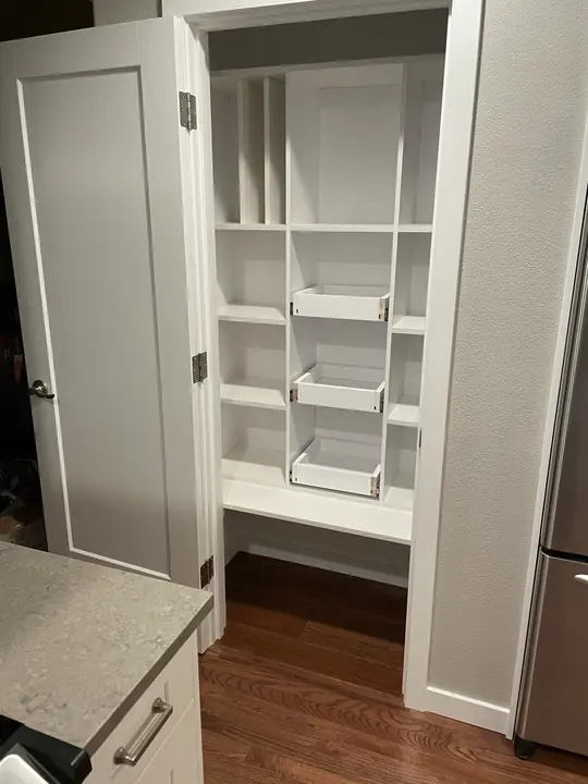 Built-in pantry with pull-out drawers